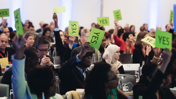 Photograph of WCPT general meeting 2019 in Geneva