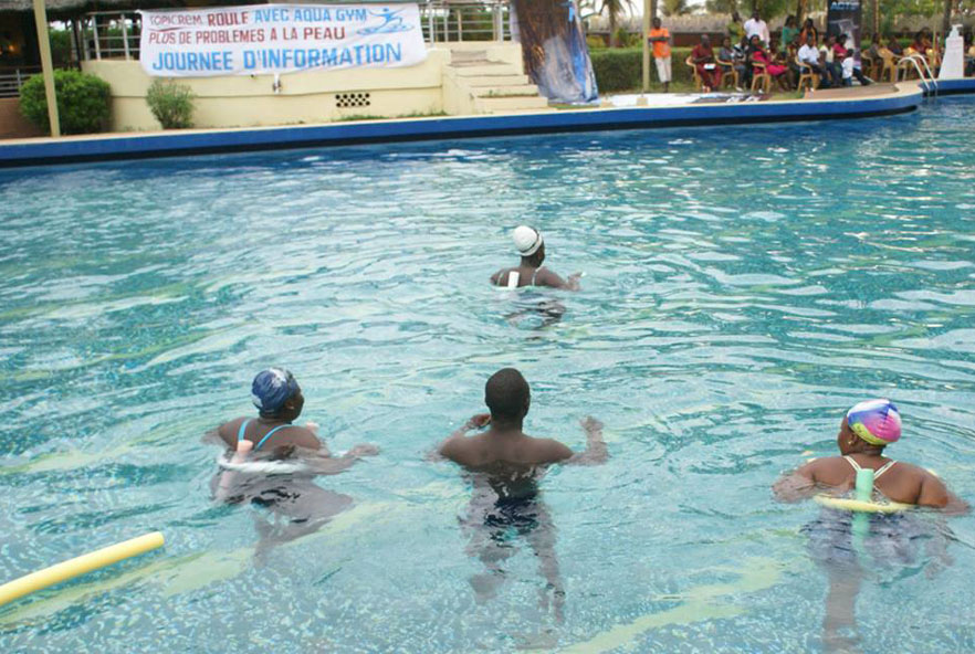 Swimmers in a pool