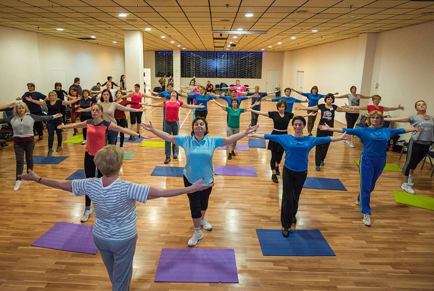 Photo of exercise class in Hungary