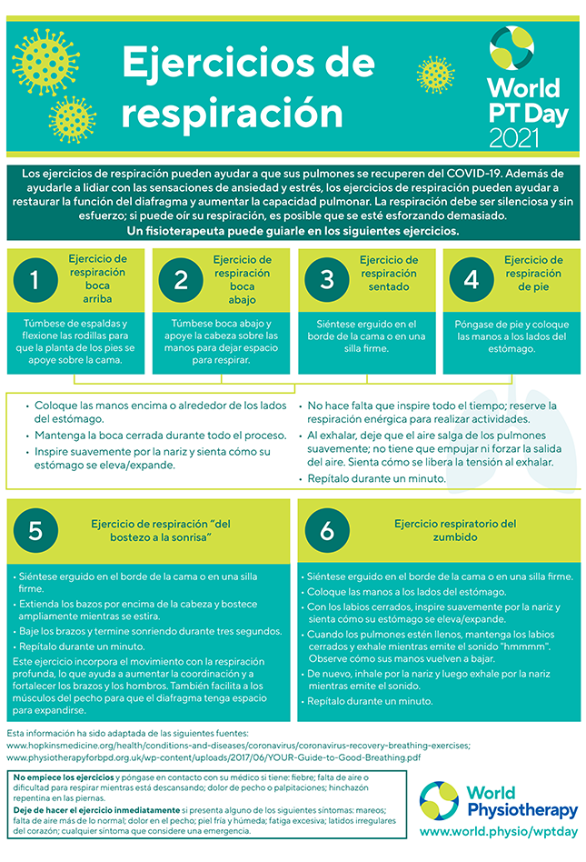 Image for World PT Day 2021 information sheet 5 in Spanish