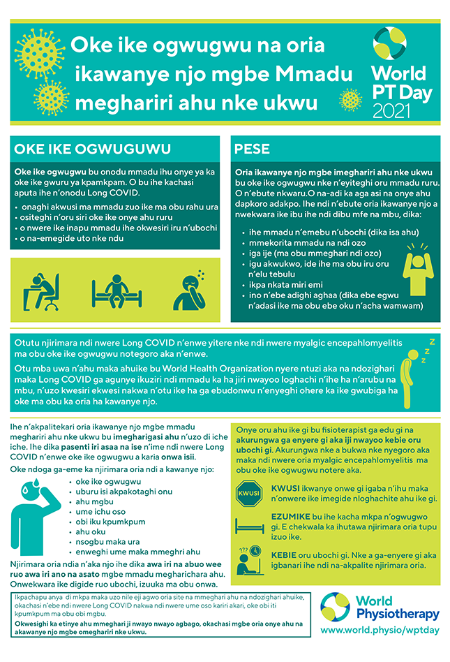 World PT Day information sheet 3. Igbo