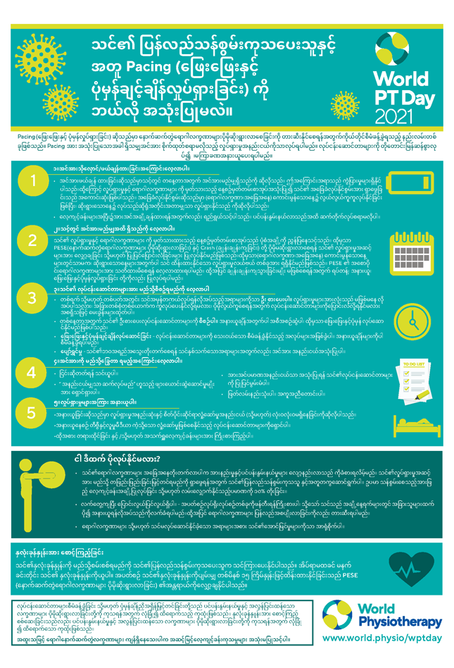 Image for World PT Day 2021 InfoSheet 4 in Burmese