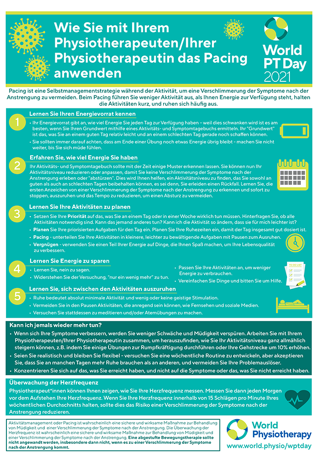 Image of World PT Day 2021 info sheet 4 in German