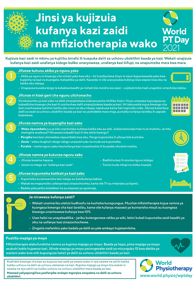 Image of World PT Day 2021 information sheet 4 in Swahili