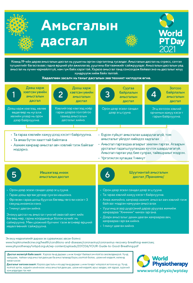 Image for World PT Day 2021 InfoSheet 5 in Mongolian