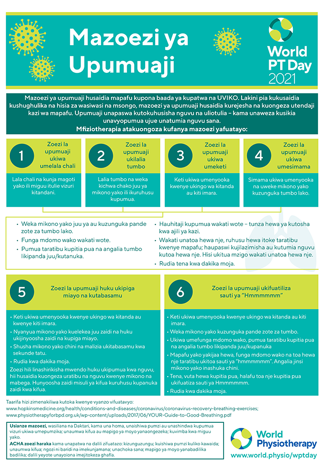 Image of World PT Day 2021 information sheet 5 in Swahili