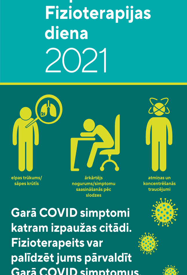 World PT Day roller banner. Latvian