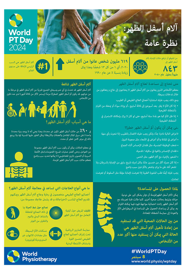 WPTD2024-InfoSheet1-آلام أسفل الظهر: نظرة عامة