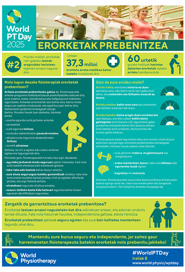 Thumbnail graphic for World PT Day 2025 information sheet 3 in Basque