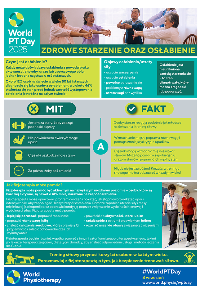Thumbnail graphic for information sheet 4 in Polish for World PT Day 2025