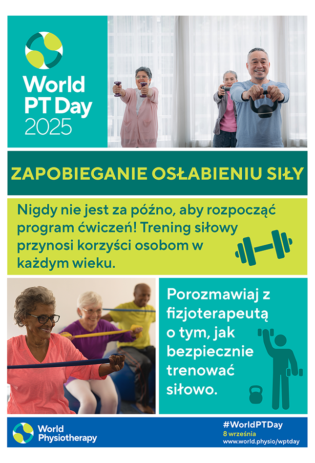 Thumbnail graphic for poster 3 in Polish for World PT Day 2025