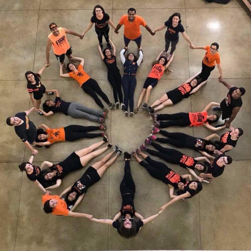 Photograph showing a celebration held in Brazil to mark World PT Day 2018