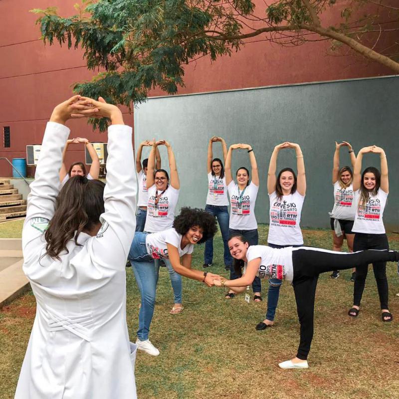 Photograph showing one of the celebrations held in Brazil to mark World PT Day 2019