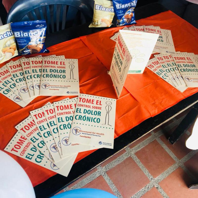 Photograph showing one of the celebrations held in Colombia to mark World PT Day 2019