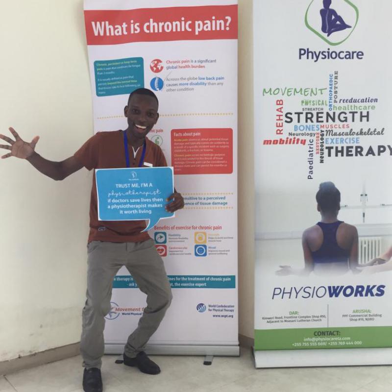 Photograph showing a celebration held in Tanzania to mark World PT Day 2019