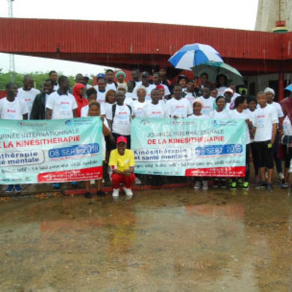 Photograph showing a celebration held in Benin to mark World PT Day 2018