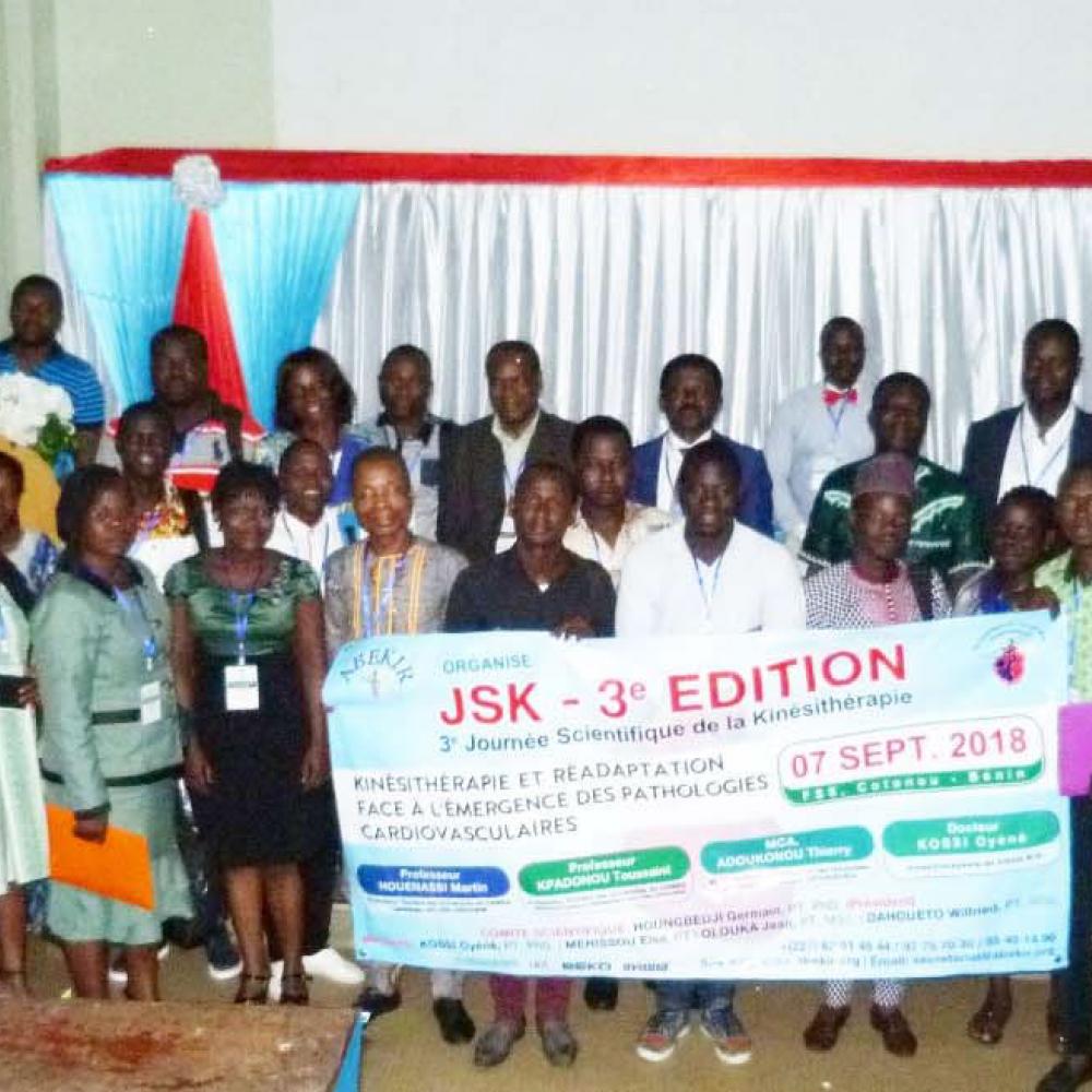 Photograph showing a celebration held in Benin to mark World PT Day 2018