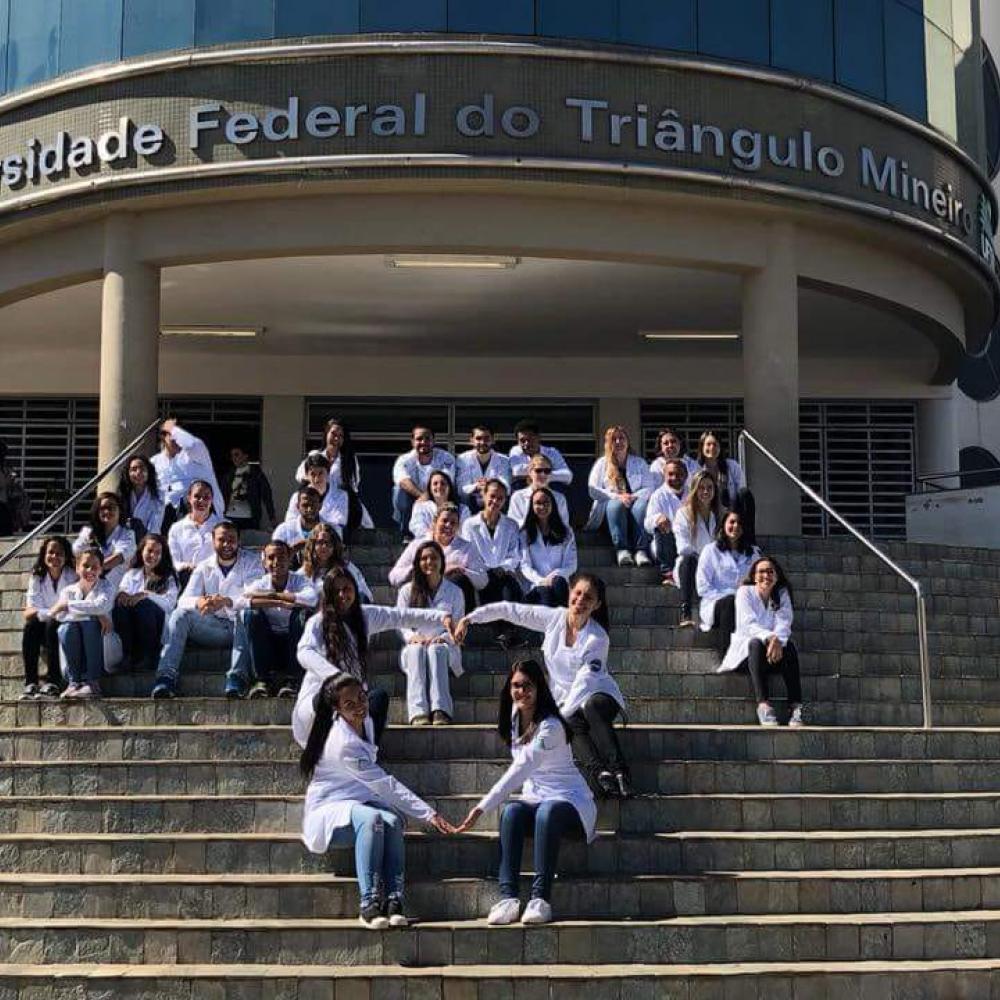 Photograph showing a celebration held in Brazil to mark World PT Day 2018