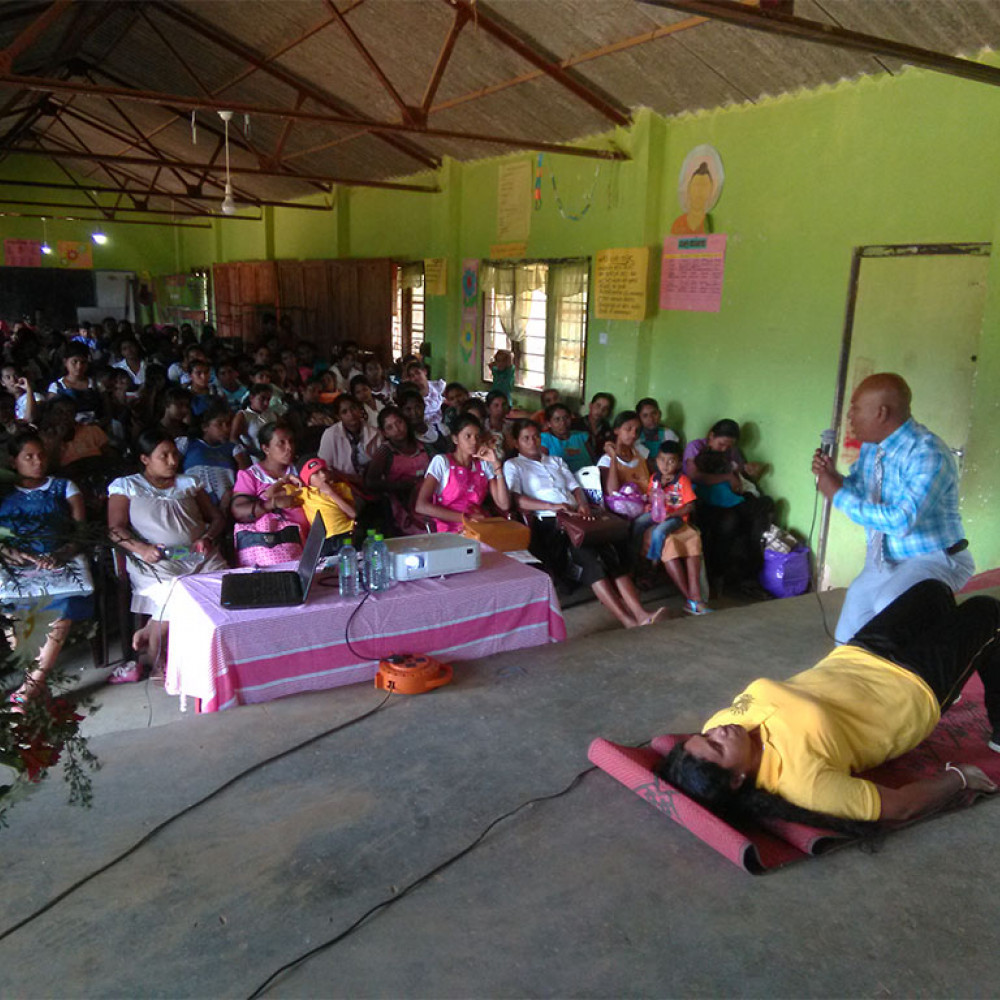 Photograph showing a celebration held in Sri Lanka to mark World PT Day 2018