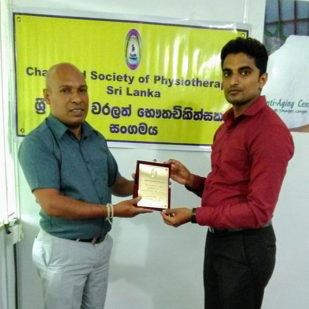 Photograph showing a celebration held in Sri Lanka to mark World PT Day 2018