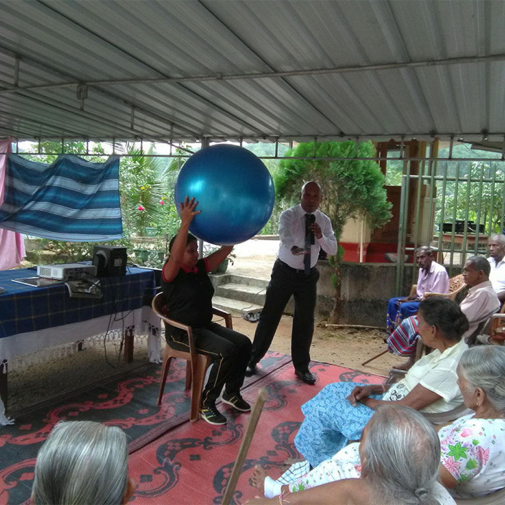 Photograph showing a celebration held in Sri Lanka to mark World PT Day 2018