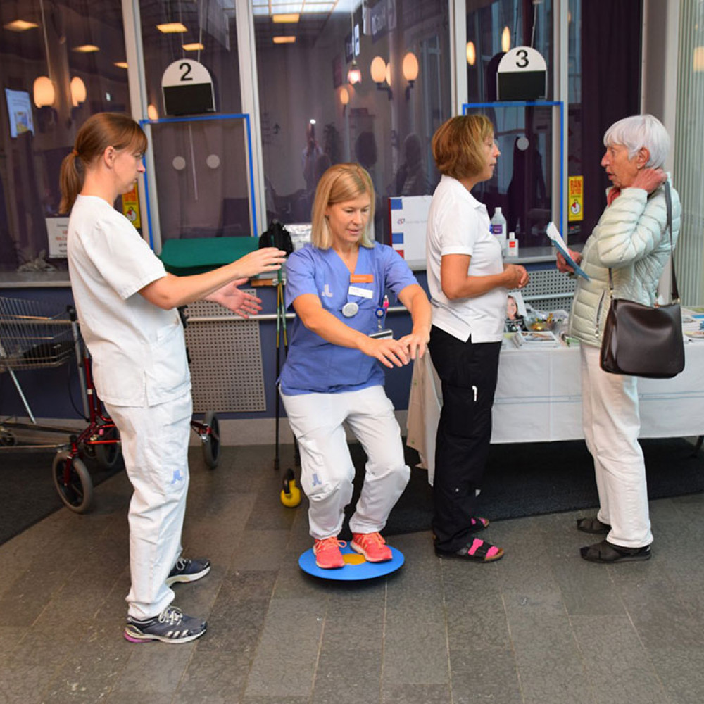 Photograph showing a celebration held in Sweden to mark World PT Day 2018