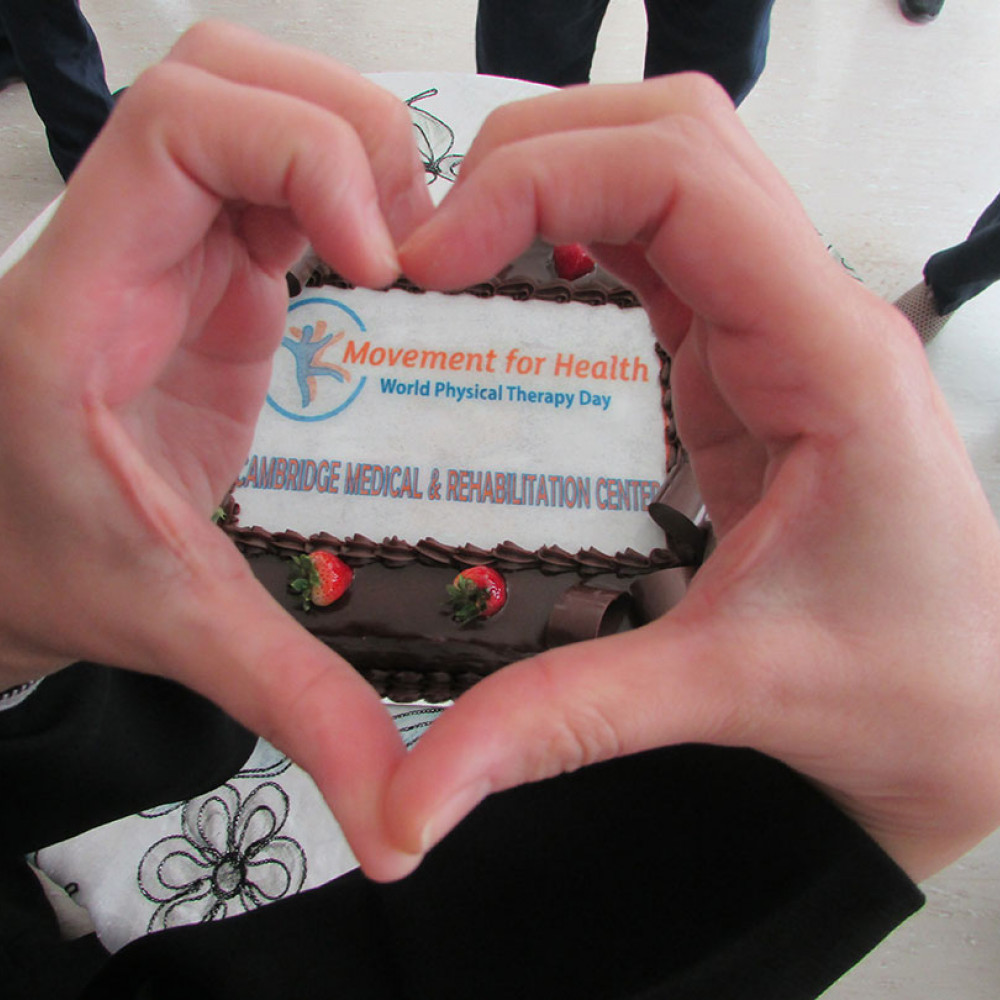 Photograph showing a celebration held in the United Arab Emirates to mark World PT Day 2018