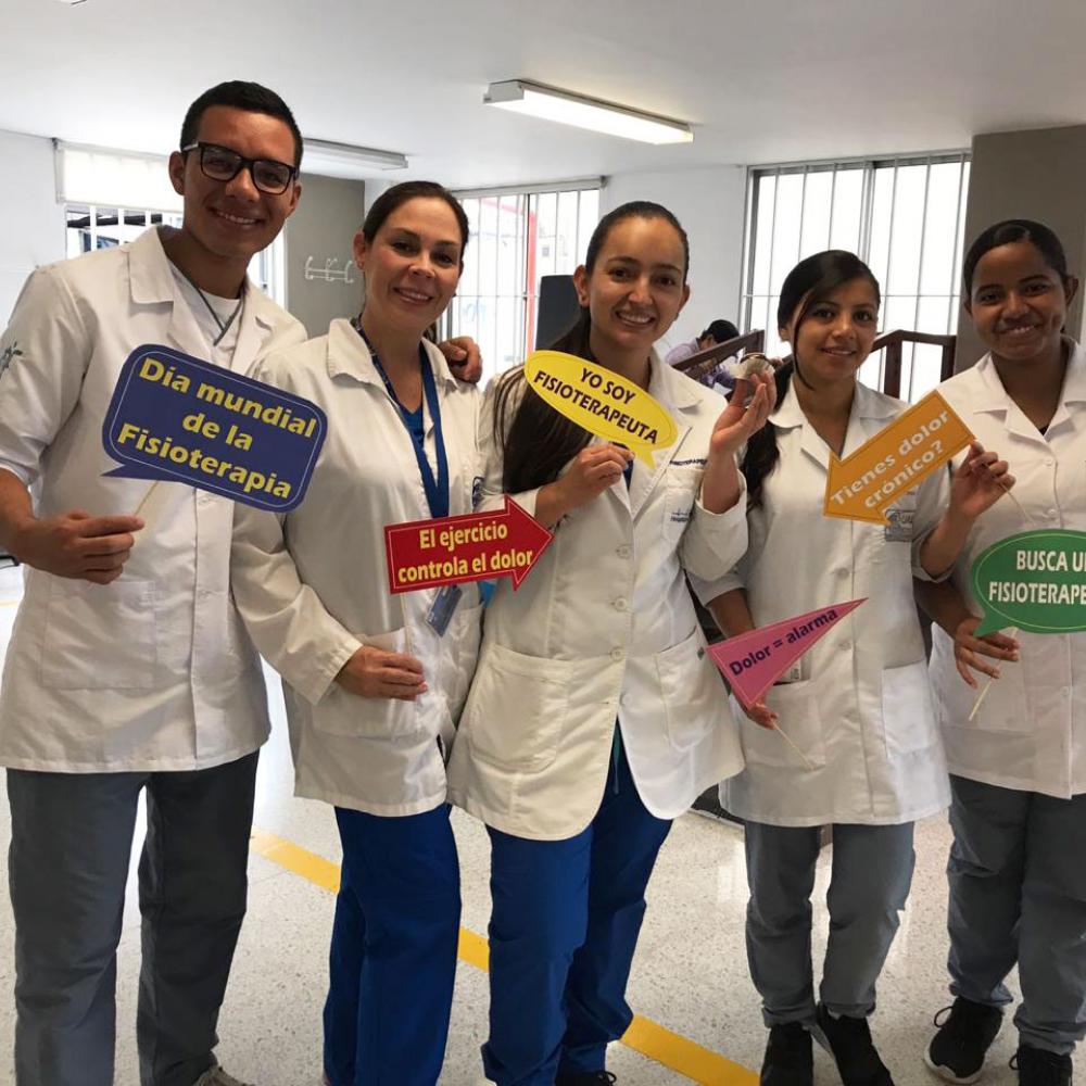 Photograph showing one of the celebrations held in Colombia to mark World PT Day 2019