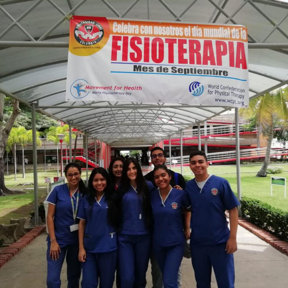 Photograph showing one of the celebrations held in Colombia to mark World PT Day 2019