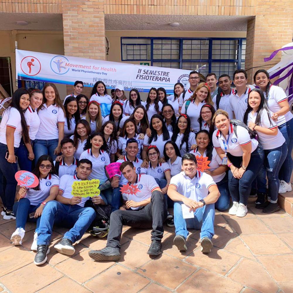 Photograph showing one of the celebrations held in Colombia to mark World PT Day 2019
