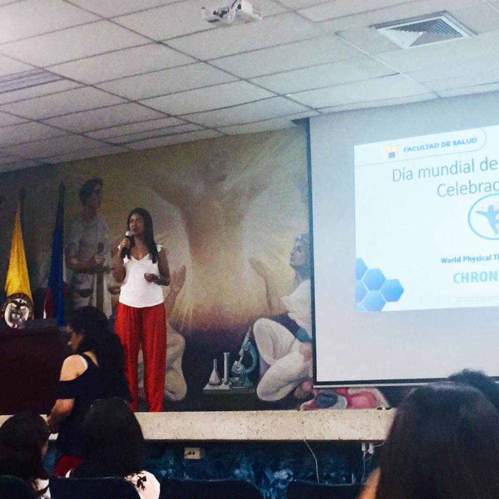 Photograph showing one of the celebrations held in Colombia to mark World PT Day 2019