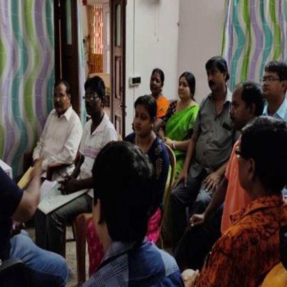 Photograph showing a celebration held in India to mark World PT Day 2019