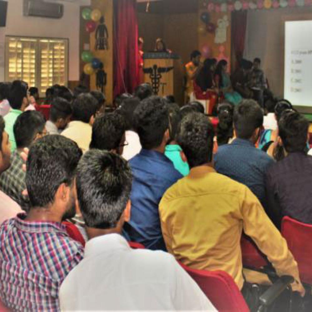Photograph showing a celebration held in India to mark World PT Day 2019