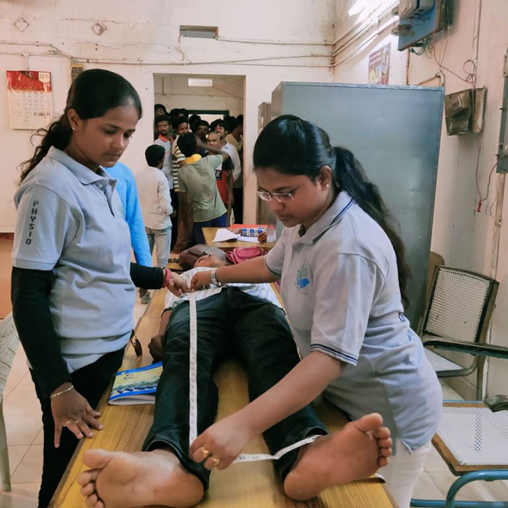 Photograph showing a celebration held in India to mark World PT Day 2019
