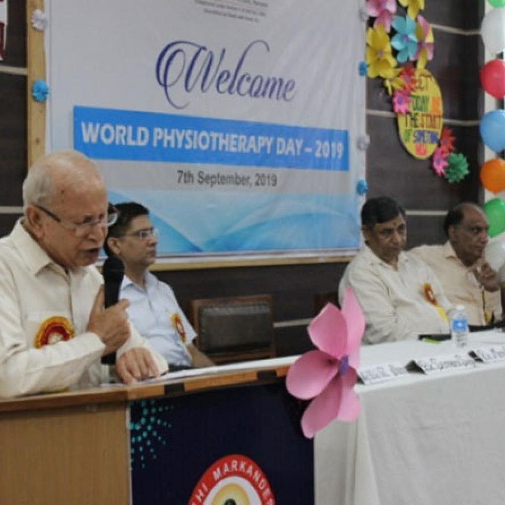 Photograph showing a celebration held in India to mark World PT Day 2019