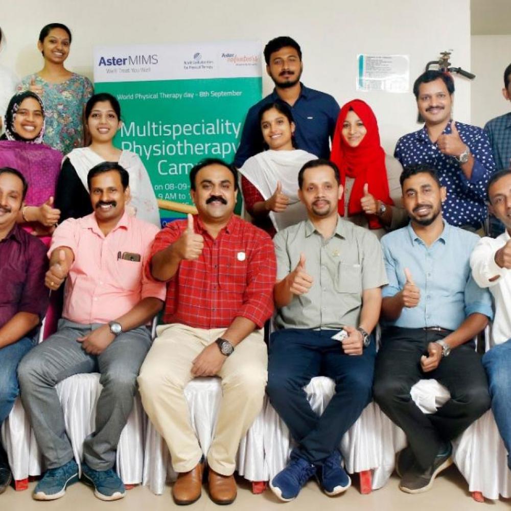 Photograph showing a celebration held in India to mark World PT Day 2019