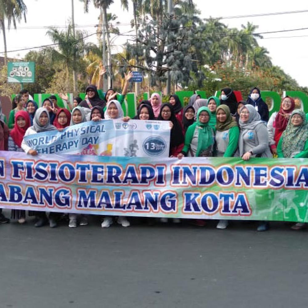 Photograph showing a celebration held in Indonesia to mark World PT Day 2019