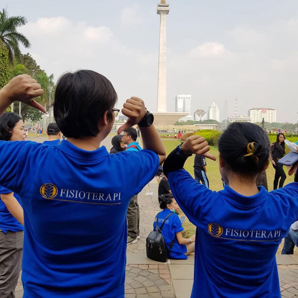 Photograph showing a celebration held in Indonesia to mark World PT Day 2019