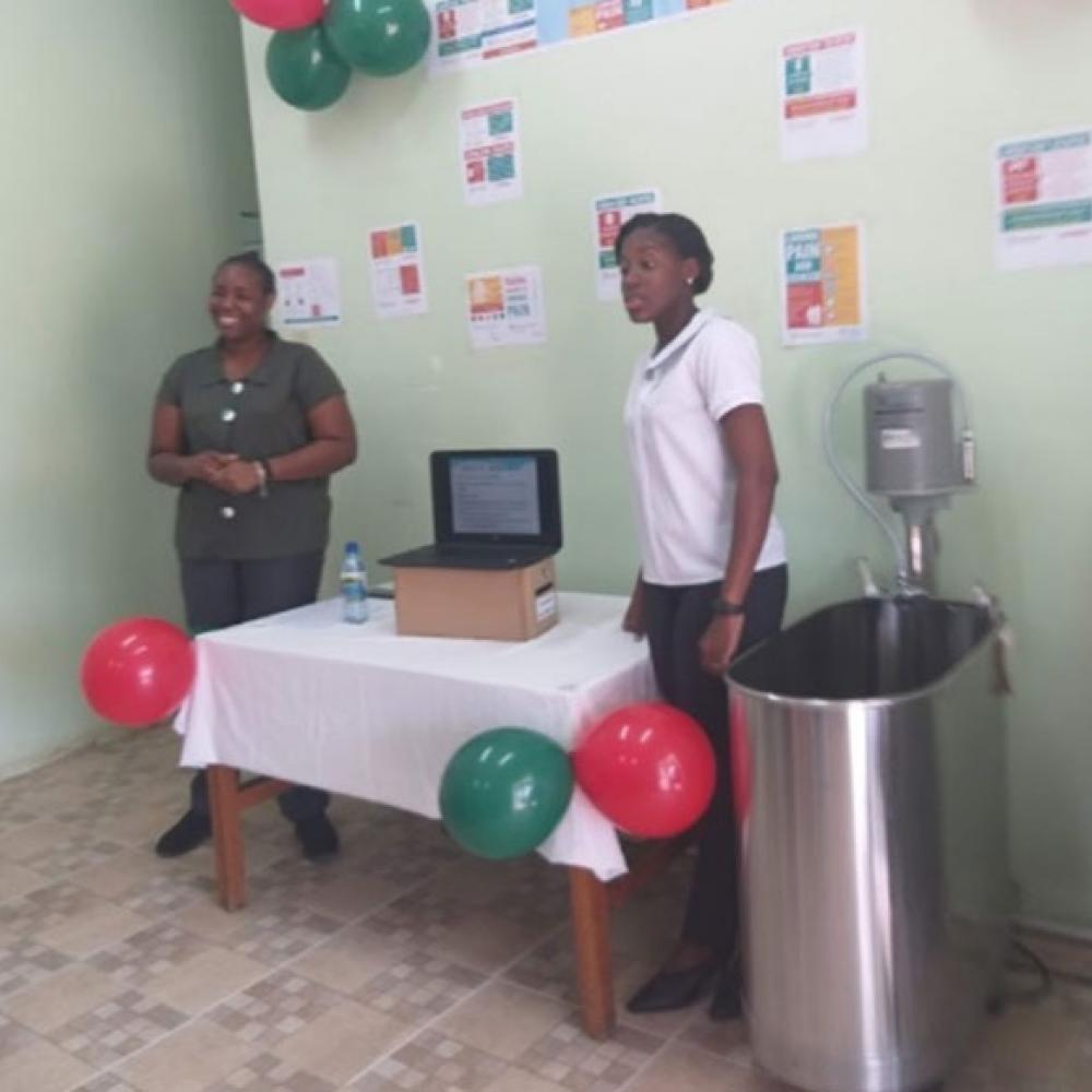 Photograph showing a celebration held in Jamaica to mark World PT Day 2019