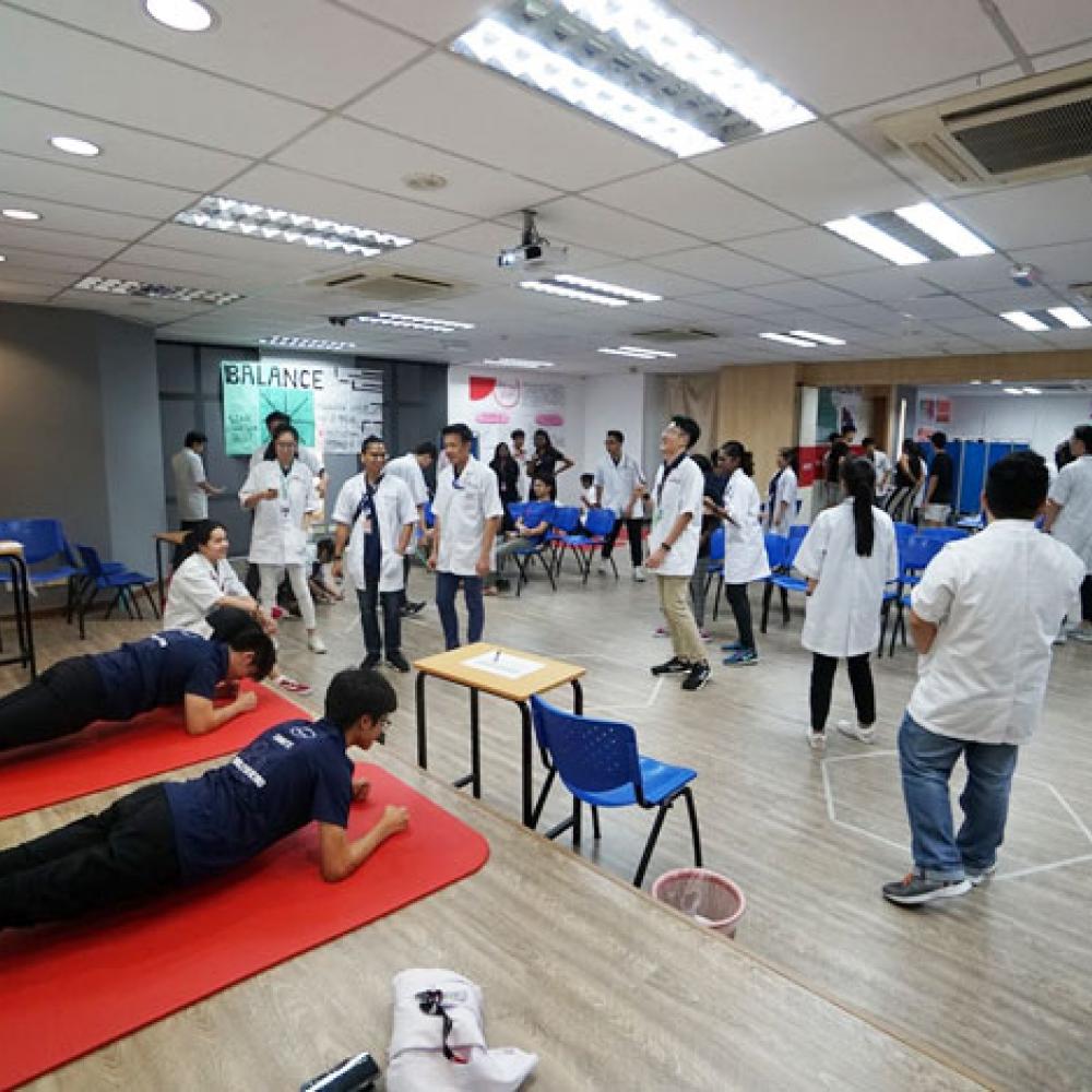Photograph showing a celebration held in Malaysia to mark World PT Day 2019