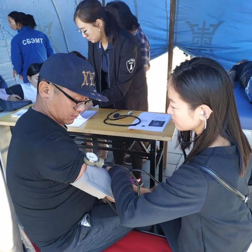Photograph showing a celebration held in Mongolia to mark World PT Day 2019
