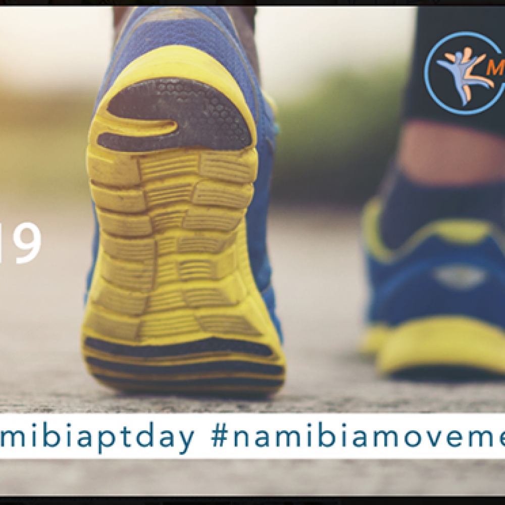 Photograph showing a celebration held in Namibia to mark World PT Day 2019