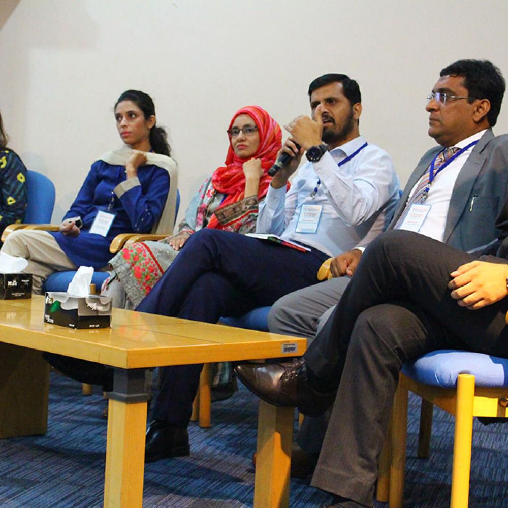 Photograph showing a celebration held in Pakistan to mark World PT Day 2019
