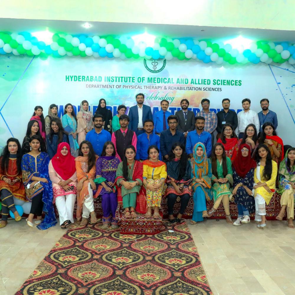 Photograph showing a celebration held in Pakistan to mark World PT Day 2019