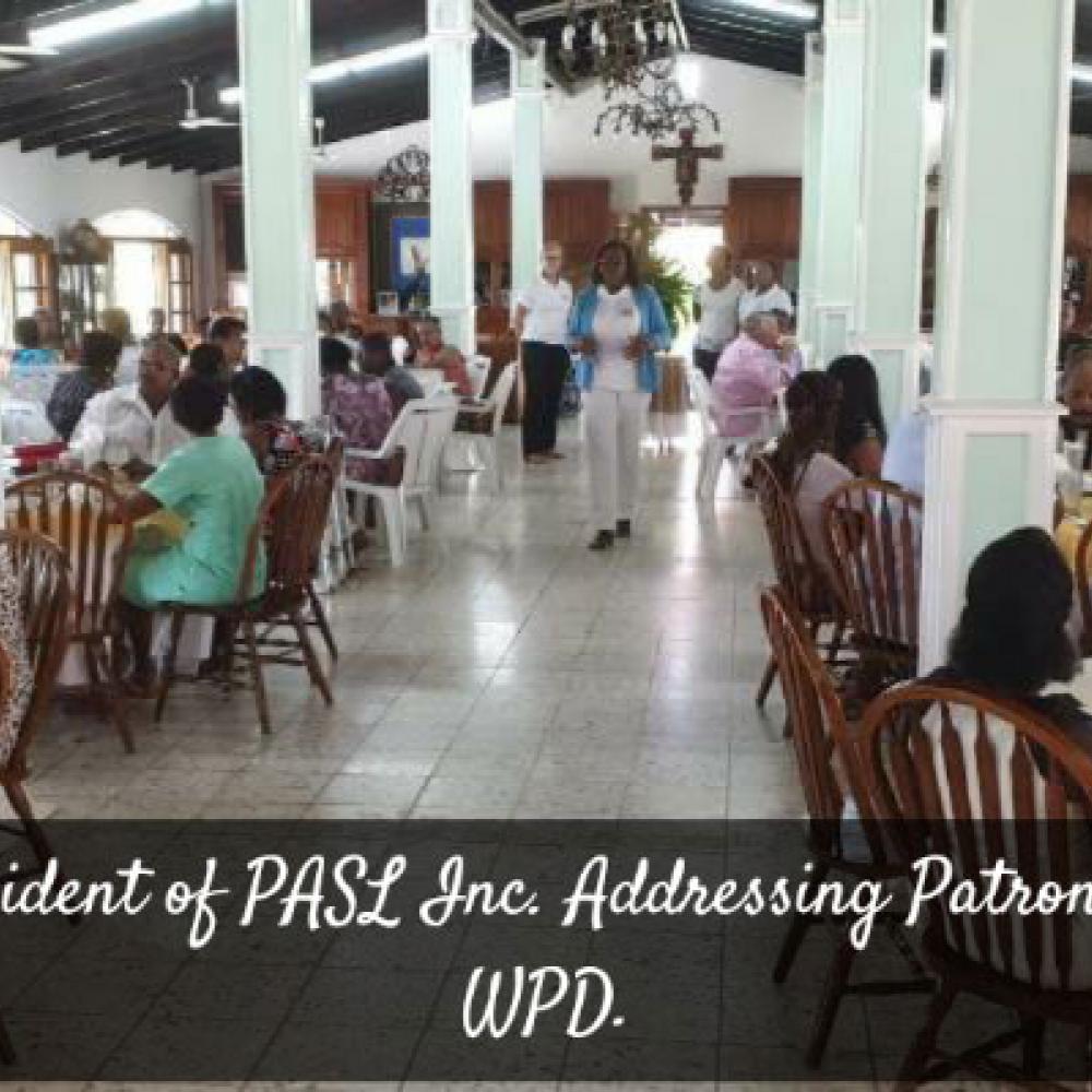 Photograph showing a celebration held in St Lucia to mark World PT Day 2019