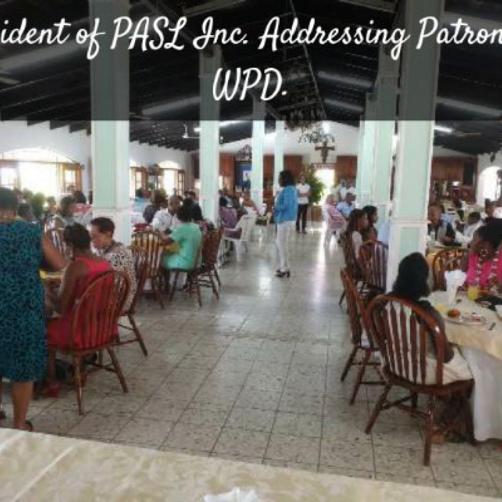 Photograph showing a celebration held in St Lucia to mark World PT Day 2019