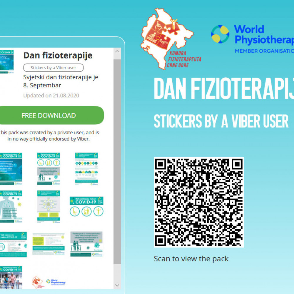 Photograph of how the Chamber of Physiotherapists of Montenegro marked World PT Day 2020