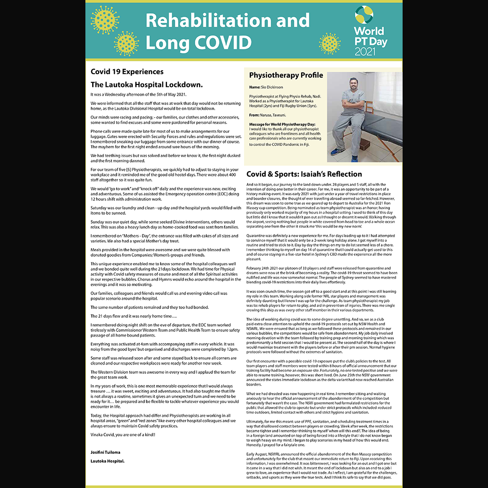 Image of leaflet produced to show COVID-19 experiences in Fiji