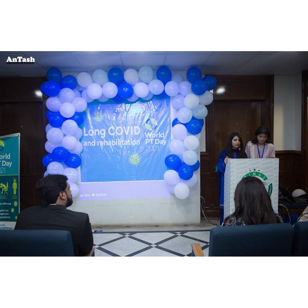 World PT Day 2021 activities at Hyderabad Institute of Medical and Allied Sciences in Sindh, Pakistan