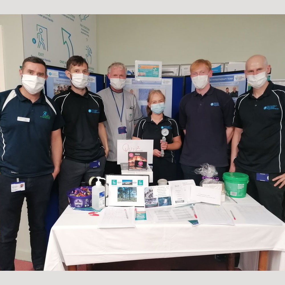 Photo of physiotherapists at National Orthopaedic Hospital Cappagh in Ireland marking World PT Day 2022
